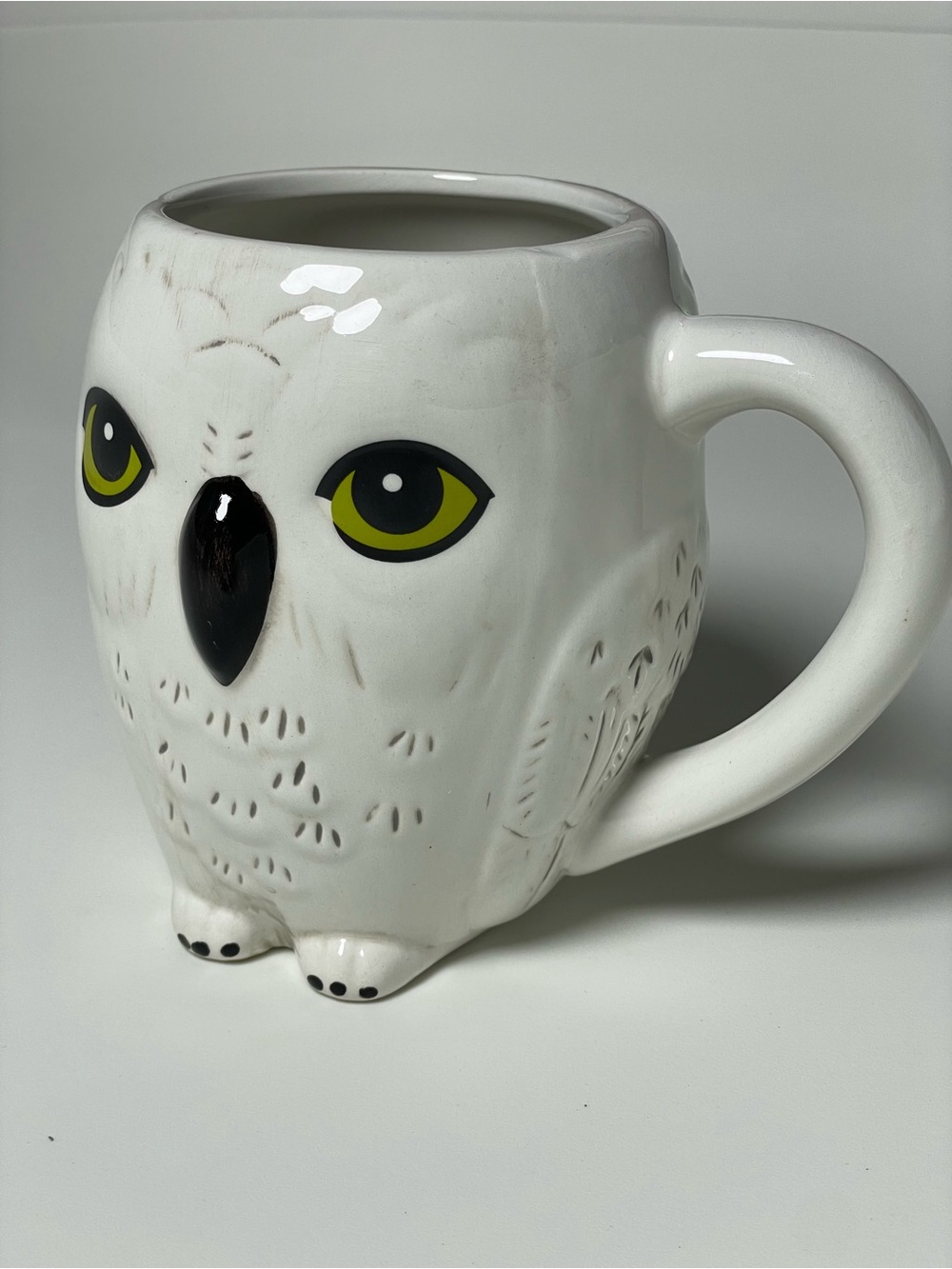 White Owl Ceramic Mug with Yellow Eyes - Modern Gourmet Foods